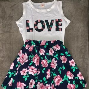 New Girls “LOVE” Top and Skirt